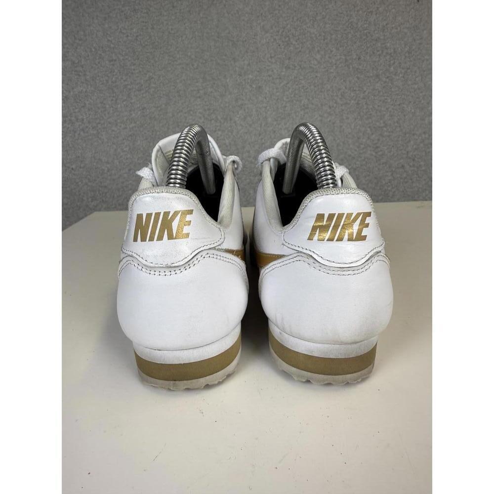 Men's Nike Cortez Prm Leather 2025 Metallic Gold Swoosh White Women's Size 8.5 - Picture 5 of 9